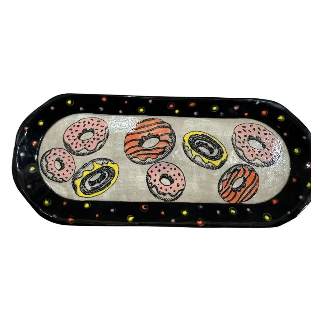 Donut Lover’s Gift Set – Ceramic Tray & Mug – Cute Coffee & Snack Set